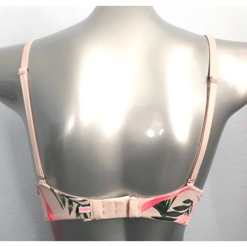 PINK Victoria's Secret Palm Cocoon Super Push Up VS Wear Everywhere Bra 32DD